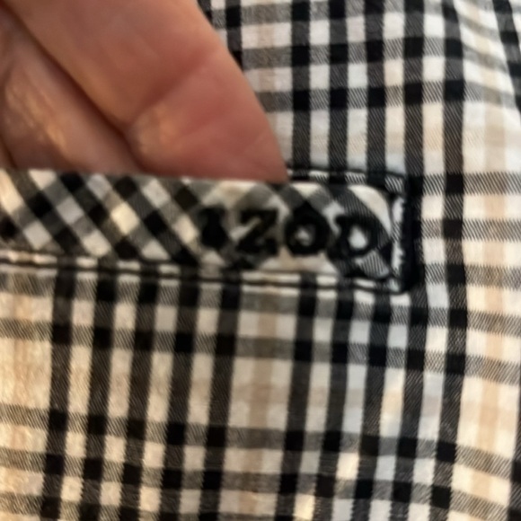Izod black/ tan/ white checked skort with black undershorts. Size 10. - Picture 7 of 10